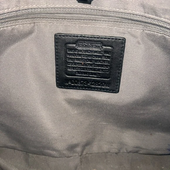 Coach Black Leather Shoulder Bag with Silver Accents - Picture 7 of 7